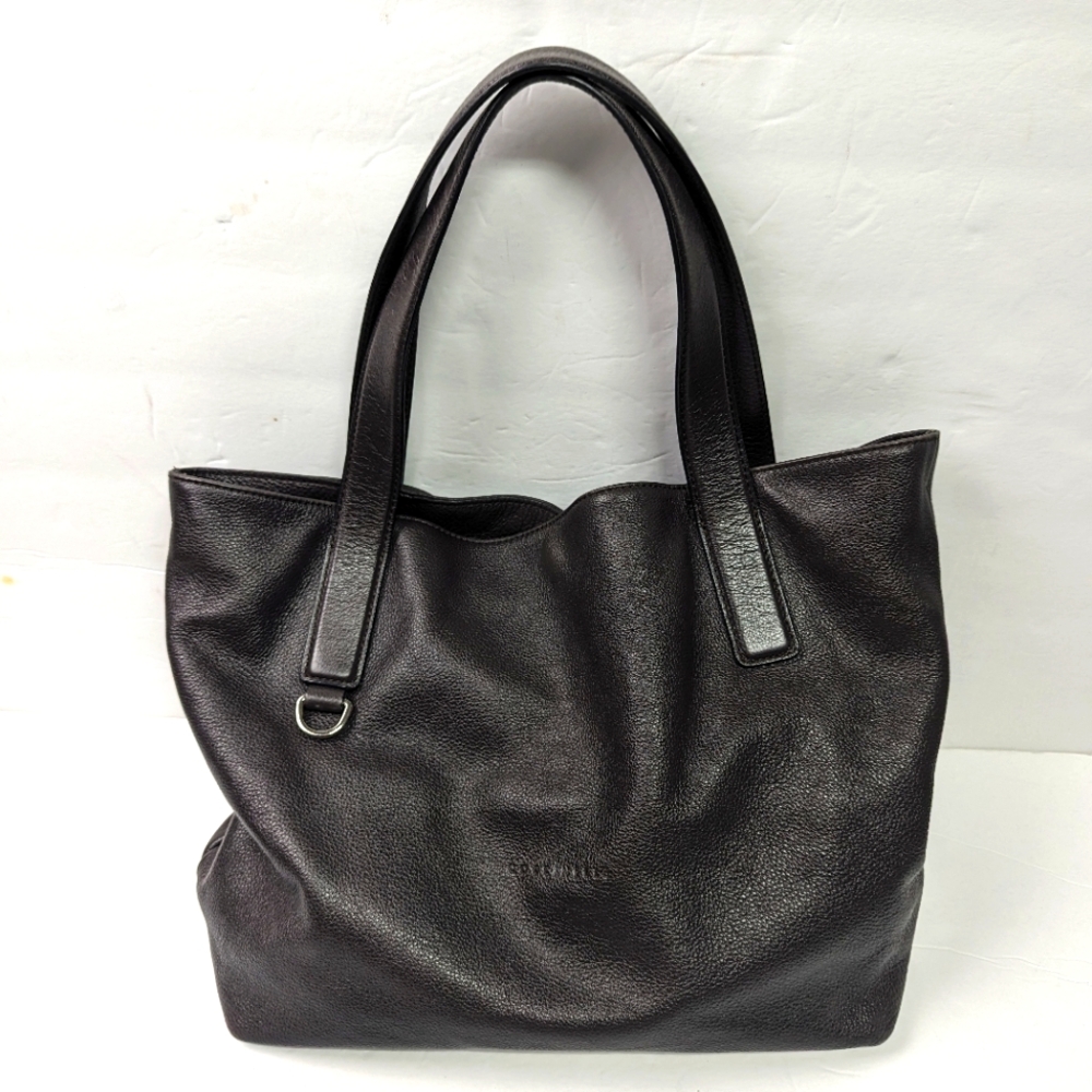 Coccinelle Italy soft Pebbled leather slouchy hobo bag cocoa brown shopper